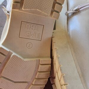 Time and Tru Cream Platform Lug Boots